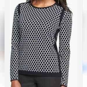 Nordstrom Collection Cashmere Black/White Honeycomb Sweater, Sz S